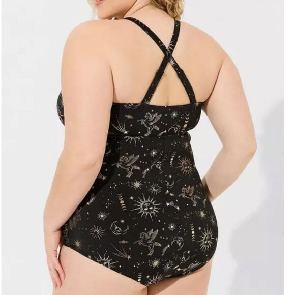 Torrid one piece swimsuit Wireless Lattice tummy control contour NWT- size 3 - Picture 2 of 10